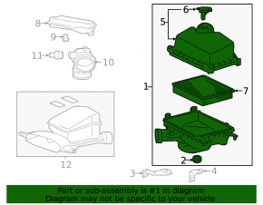 Lexus ES300h 13-18 air filter housing without flow meter