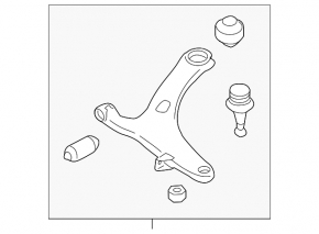 Lower control arm, front right, Subaru XV Crosstrek 13-17