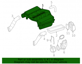Air filter housing Mercedes W164 ML X164 GL W251 R petrol