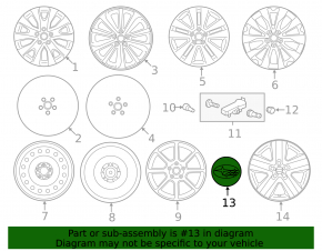 Center cap for Subaru Outback 15-19 59mm disk