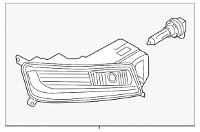 Fog lamp PTF right VW CC 13-17 rest