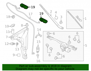 Central windshield washer nozzle for Audi A8 13-18