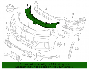 BMW 7 G70 23-26 M Sport front bumper upper trim