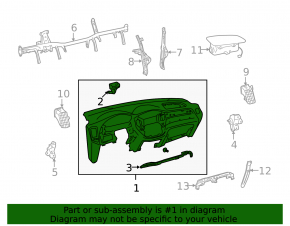 Toyota Highlander 2001-2007 dashboard without airbag