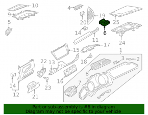 Right dashboard air duct deflector VW Tiguan 22-24 black, graphite overlay