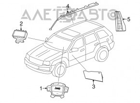 Airbag driver's knee airbag left Jeep Grand Cherokee WK2 11-22 black