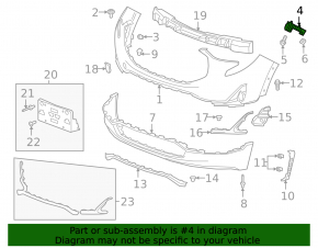 Front Bumper Mount Right GMC Terrain 18-21
