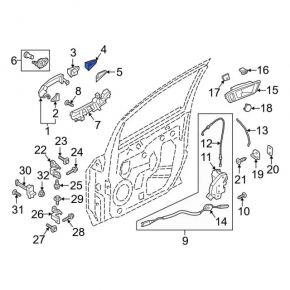 Plug outer handle front left Ford Ecosport 18-22