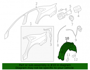 Rear left mudguard Audi A4 B8 08-16