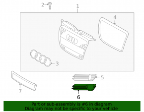Front bumper grille left Audi A3 06-08 under fog lights