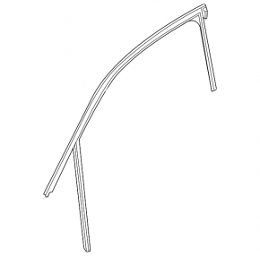 Front right glass seal with molding for Audi A3 8V 16-18 5d, black