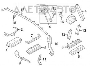 Airbag airbag side curtain left Porsche Macan 15-18 rusty pyropatron