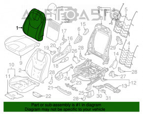 Ford Edge 15-23 driver's seat without airbag, black cloth