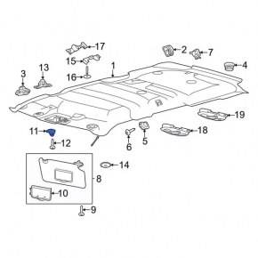 Driver's visor mounting hook Ford Explorer 16-19 black