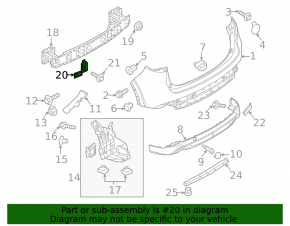Rear bumper bracket left Mazda CX-5 22-25 on amplifier
