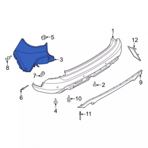 Rear bumper bare right Ford Escape MK4 20- without autoparking, silver