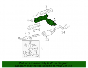 Left exhaust manifold with catalytic converter for Lexus GX470 03-09