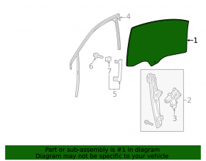 Front right door glass Chevrolet Bolt EUV 22-23