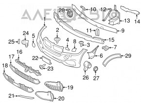 Front Bumper Absorber Mount Left BMW X5 F15 14-18