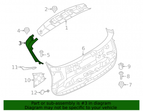 Right trunk door trim for BMW X2 F39 18-23 black
