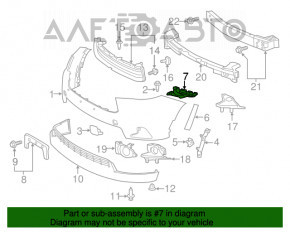 Front bumper mount right Toyota Highlander 14-16