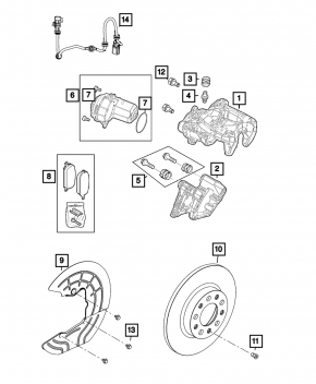 Rear left caliper Jeep Renegade 15 - rusty, chip broken
