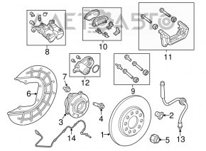 Rear left caliper assembly for Jeep Renegade 15-23, broken connector