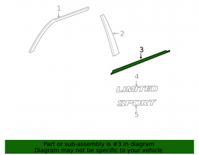Door-glass molding, central front left, Toyota Rav4 06-12