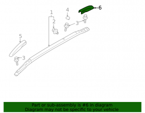 Rear right longitudinal railing trim Mitsubishi Outlander Sport ASX 10 - scratches