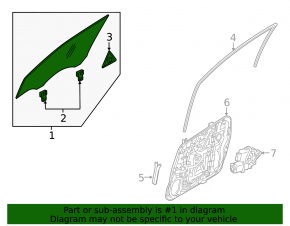Front right door glass for Kia Sportage 17-22