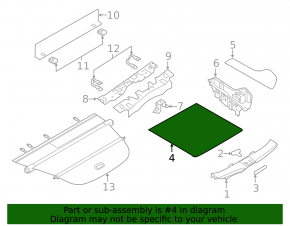 Nissan Murano Z52 15-24 Black Trunk Floor