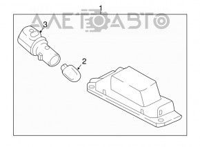 Rear bumper number plate light left Hyundai Sonata 20-