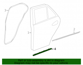 Door seal rear left Mercedes GLS-class X166 13-19 lower