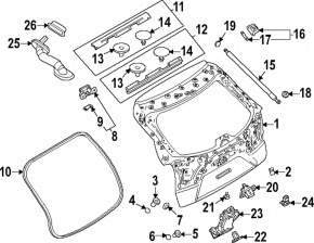 Small tailgate seal Mazda CX-30 20- on the body
