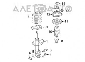 Front left spring Subaru Impreza 17- GK automatic transmission