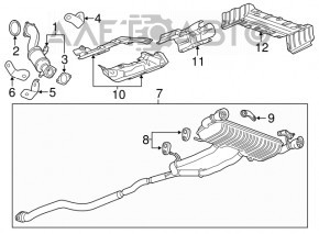 Muffler rear part with barrels Chevrolet Camaro 16- 2.0