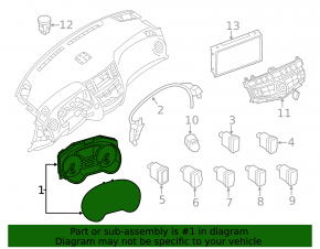Instrument cluster Infiniti JX35 QX60 13-14 103k