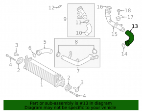 Intercooler pipe left first Volvo XC90 16-25 T8