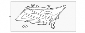 Headlight front right bare Acura MDX 07-13