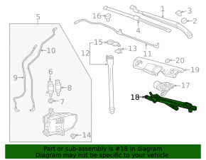Windscreen wiper linkage with motor front Chevrolet Bolt EUV 22-23