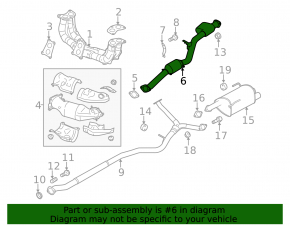 Catalytic converter lower Subaru Forester 14-18 SJ 2.0