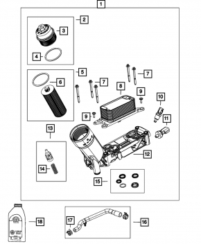 09-13 Dodge Challenger 3.6 Oil Filter Housing with Cooler