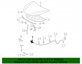 Hood lock for Toyota Solara 2.4 04-08