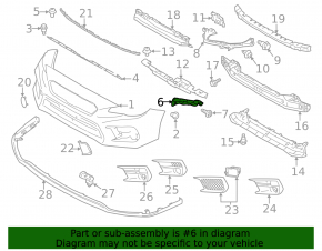 Front bumper mount left Subaru WRX 15-21