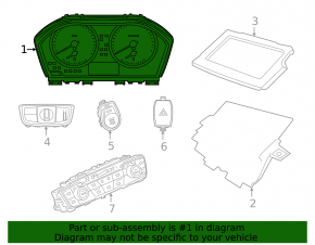 Instrument cluster for BMW X1 F48 20-22 with projection