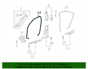 Door seal front right Lexus LS460 LS600h 07-12 gray