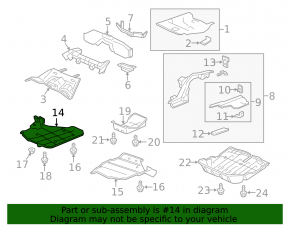 Underbody protection right Acura TLX 15-