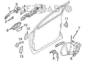 Nissan Murano z51 2009-2014 chrome outer front left door handle