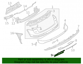 Rear bumper lip trim left Audi Q5 80A 21-24 gray