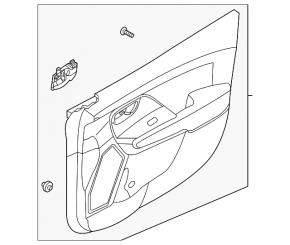 Door trim card front right Kia Niro 19-22 EV black leather, blue stitching